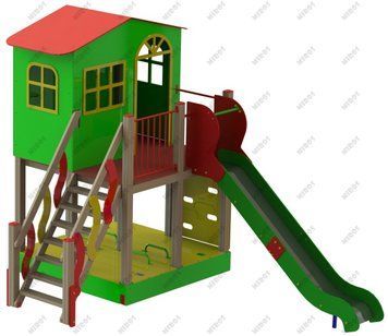 Игровой комплекс "Халабуда" с металлической горкой DIO806.3 DIO806.3 фото